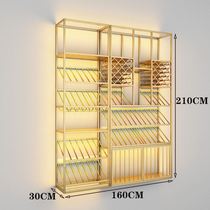 Restaurant bar column Wall glowing wine rack Wall Wall wrought iron wine display wine rack display rack storage rack wine cabinet