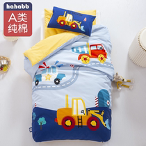 Kindergarten quilt three-piece cotton children six-piece nap bedding baby into the garden special bedding with core winter