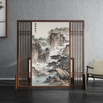  Chinese-style solid wood screen partition Creative entrance hollow entry door blocking wall Zen landscape blocking office
