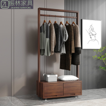 Coat rack floor-to-ceiling solid wood bedroom hanger storage shoe cabinet integrated Nordic ins living room simple modern