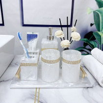 Simple light luxury toilet wash five-piece home bathroom rinse Cup toothbrush holder bottle bottle combination set