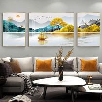 Living Room Decoration Painting Modern Hung Painting Sofa Background Wall Elk Deer Bedroom Nordic Crystal Porcelain Triple Light Lavish Background Painting