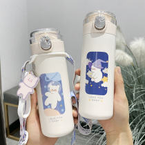  Thermos cup Girl heart ins Cute Harajuku style fresh trend creative simple personality Childrens forest water cup