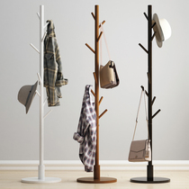 Chujun coat rack solid wood hanging clothes bag rack floor pole office bedroom home simple storage rack