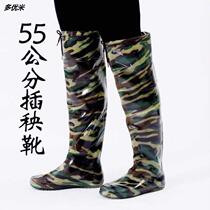 Farmland shoes mens high water shoes soft bottom transplanting boots Womens knee rain shoes large size water boots fishing rubber shoes waterproof