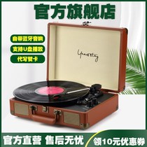 Vinyl record player retro desktop phonograph vintage music antique record player small new Chinese American light luxury