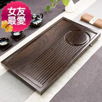Solid wood tea tray household kung fu tea set tray set simple special offer drawer type 0 storage and drainage tea table tea sea small