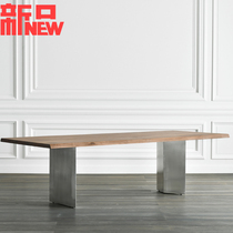 Industrial Wind Solid Wood Meeting Table Minimalist Modern Desk Long Table Bench Creativity Negotiation Table Training Table Desk Desk Desk Job Desk Desk Desk Desk Desk Job