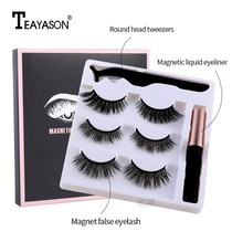 Magnetic Eyelashes and Eyeliner set Natural long 3D Eye Lash