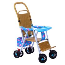 Baby stroller summer bamboo and rattan woven foldable seven-month baby stroller anti-rollover summer slip baby artifact