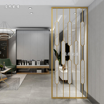 Nordic screen partition wall guest restaurant entrance wrought iron stainless steel light luxury metal simple modern hollow decoration