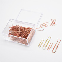 Rose gold creative paper clip Golden paper clip Back type needle Color pin back line needle Office stationery supplies