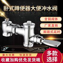  All-copper squatting toilet flushing valve Hand-pressed stool flushing valve Public toilet toilet squatting toilet foot flushing switch