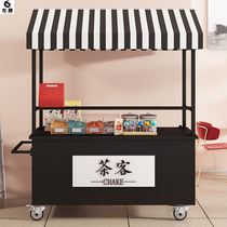 Net red stall cart wrought iron flower stall cart stalls display stand with wheels mobile stalls trolley
