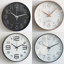 Clock modern simple wall clock living room home fashion creative clock silent clock silent clock non-punch Wall watch