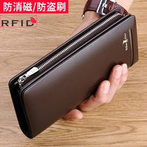 Britains Paul mens real leather long purse 2022 new multi-position large-capacity hand grab bag cappision male