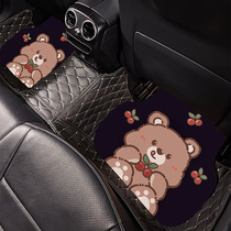  Car mats cartoon cute creative non-slip wear-resistant and anti-dirty monolithic easy-to-clean can be cut car protective mats female