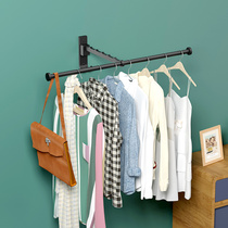 No balcony clothes drying artifact invisible clothes hanger cool wall hanging clothes rope non-perforated folding indoor wall hanging rod