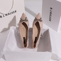 blwalker designer Chao brand small fragrant wind spindles elegant pointed single shoes bean a pedal flat womens shoes