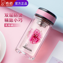 Shino double-layer glass home portable water cup tea cup high-value cup summer ladies ins wind gift