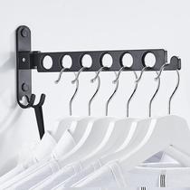 Folding drying rack balcony non-perforated wall hanging home indoor small invisible telescopic clothes drying quilt artifact
