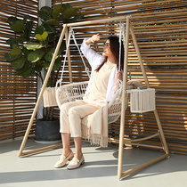 Hanging chair Household balcony hanging basket Indoor swing Hammock Lazy net red cradle chair Living room single outdoor rocking chair
