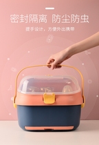 Bottle storage box supplementary food tool drain rack dust cover baby box hanging baby special tableware storage box