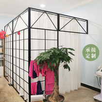 Beauty salon screen partition wall nail shop rental house room living room wrought iron non-perforated decoration bedroom shelter
