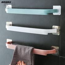 Towel bar punch-free bathroom extension bathroom double rod wall-mounted towel rack Toilet single rod slipper rack