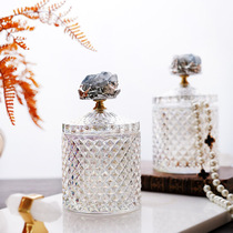 Fei Ling Home Light Luxury Basket Crystal Cluster Colorful Glass Jars Fashion Candy Jars Large Cotton Signature Box Storage Jars