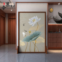 New Chinese screen partition living room entrance to cover the entrance to the door to block the entrance to the hall the simple Lotus Wood grille seat screen