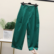 Tide Card 90% Casual Pants Woman Summer Thin Korean version Ocean Gas 100 lap loose with high waist and wide leg pants Thin Banana Pants