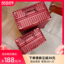 Suitcase Wedding red suitcase Trolley box Female bride dowry box Dowry password box Wedding wine red box