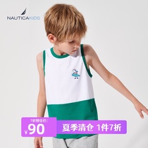 NAUTICA KIDS NAUTICA KIDS boys pure cotton vest 2021 summer new children sleeveless T-shirt tide