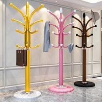 Floor-to-ceiling coat rack Home bedroom door single pole type hanging clothes iron shelf simple marble