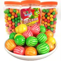 Super soft Bubble Gum Hollow small watermelon bubble gum 460g bucket childrens chewing gum snacks