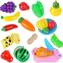 Cut fruit children's toys girl baby kitchen cooking house pizza vegetable cut cut music set boy