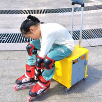 Children's skates Skate shoes luggage case skates folding storage push-pull car can sit and hold a full set of roller skating clothes
