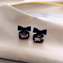 "Elegant and Advanced Black" Fast Luxury ~ Bow Earrings Personality Retro Temperament Earrings 925 Sterling Silver Needles