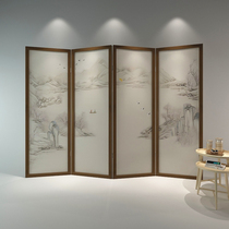 New Chinese style folding mobile screen Retro partition Living room Dining room Bedroom room landscape decorative wall Hotel folding screen