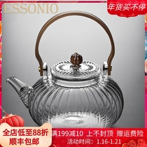 ESSONIO Japanese style heat-resistant glass lifting beam pot petal boiling teapot large capacity boiling water single pot electric pottery stove set