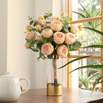 Upscale rose flower emulated flower floral flower arrangement furnishing table flower swing room floral drawing room floral bouquet decoration floral swing piece