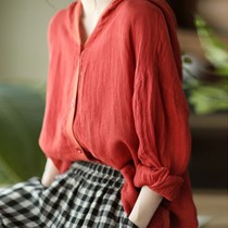 Cotton hemp size womens coat cardigan coat womens sunscreen clothes womens new womens summer thin loose foreign style