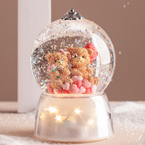 Christmas gift snowman crystal ball music box rotating music box children crystal ball to send girl birthday gift