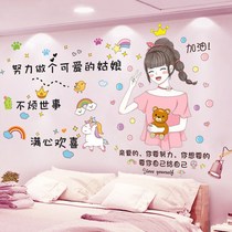 Wallpaper dormitory female bedroom bedside decorations wall stickers girls ins self-adhesive wallpaper Wall