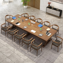 Office Meeting Table Long Table Full Solid Wood Small Training Strip Bench Brief Modern Negotiating Table And Chairs Combination