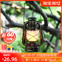 Outdoor LED lamp retro horse lamp camping lamp camping lamp kerosene lamp kerosene lamp charging decoration table lamp