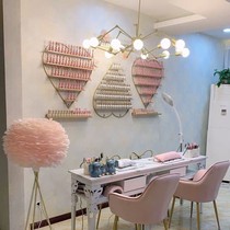 Ins nail shelf wall hanging heart-shaped display rack net red nail polish display cabinet wall shelf nail shop shelf