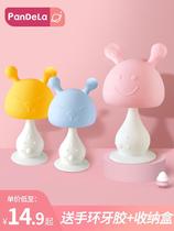Small Mushroom Gum Bite Gum Baby Grinding Stick Full Soft Food Grade Room Eating Hand Baby Rattle Toys Boiled