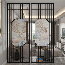 Light luxury iron screen partition simple modern entrance dining living room office bedroom shielding hollow stainless steel